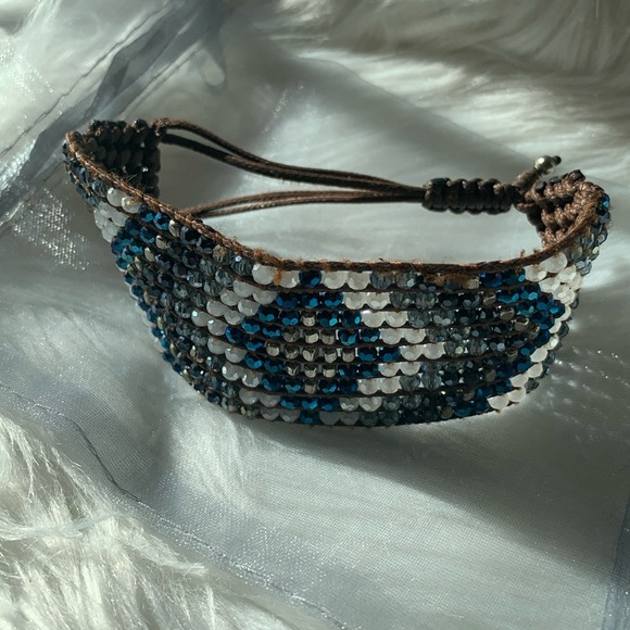 Beaded adjustable bracelet cuff - Picture 3 of 6